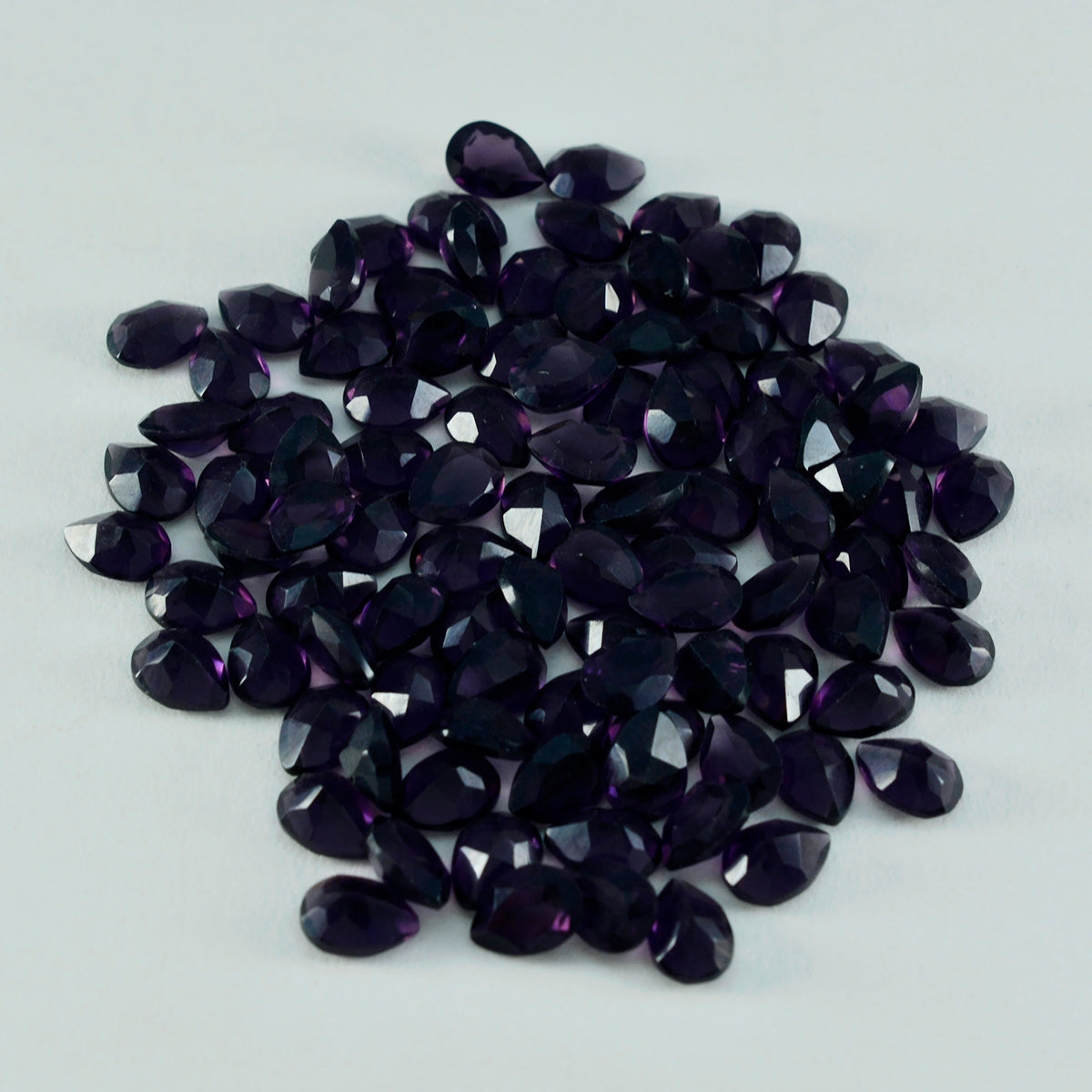 riyogems 1pc améthyste violette cz facettée 5x7 mm forme poire une pierre de qualité
