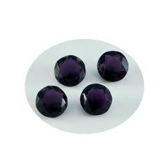 Riyogems 1 pièce améthyste violette cz à facettes 10x10mm forme ronde gemme d'excellente qualité