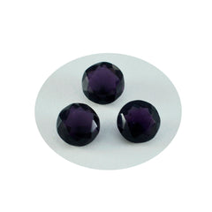 Riyogems 1 pieza de amatista púrpura CZ facetada 12x12mm forma redonda piedra de calidad asombrosa