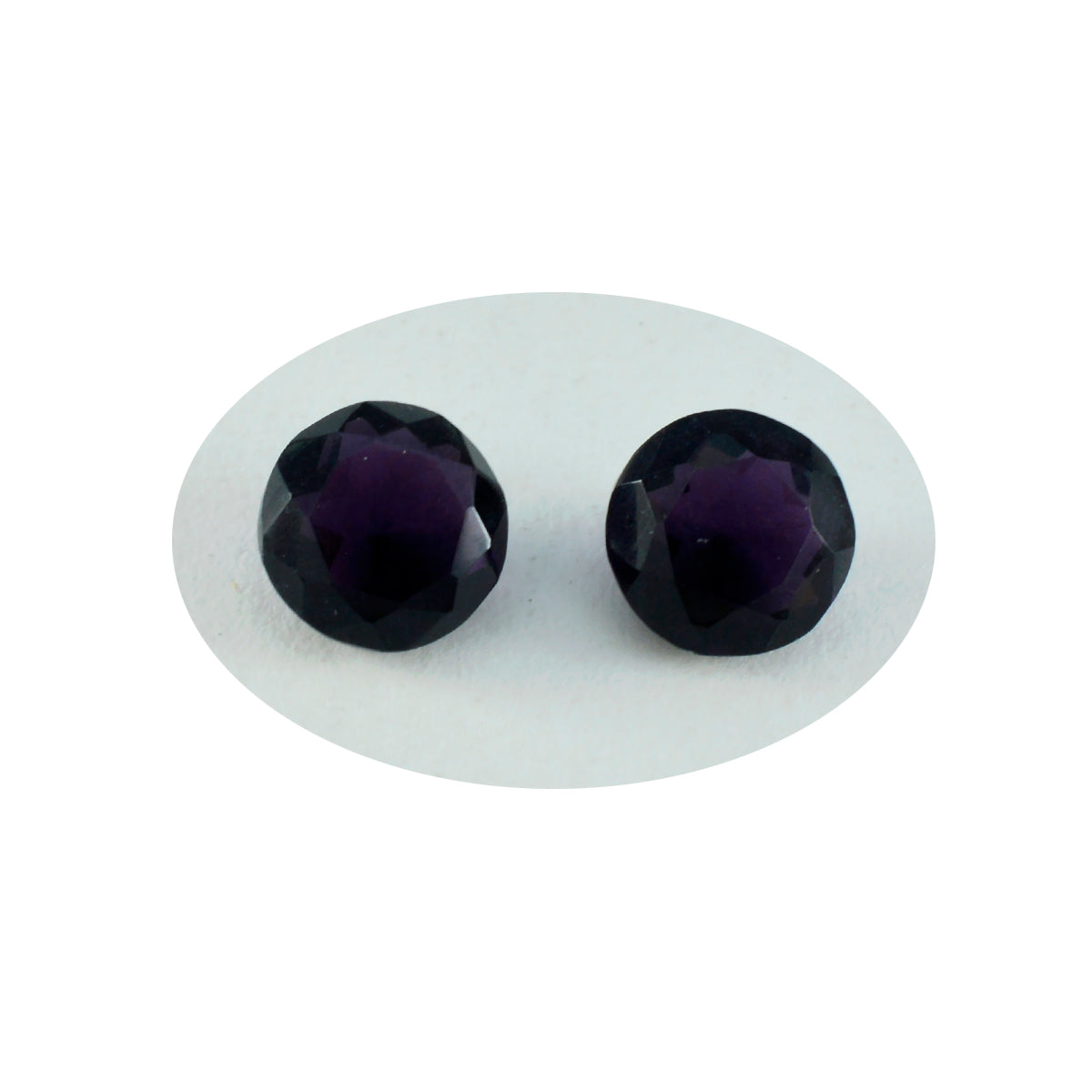 Riyogems 1 Stück violetter Amethyst mit CZ, facettiert, 12 x 12 mm, runde Form, Stein von erstaunlicher Qualität