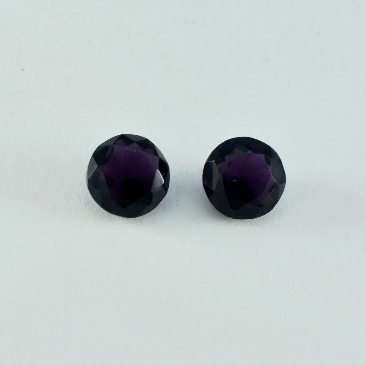 riyogems 1pc améthyste violette cz facettée 12x12 mm forme ronde pierre de qualité étonnante