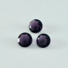 Riyogems, 1 pieza, amatista púrpura CZ facetada, 14x14mm, forma redonda, gema suelta de buena calidad