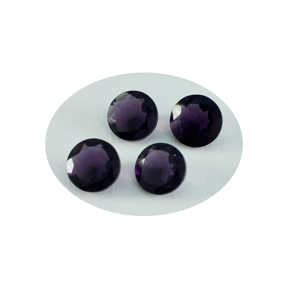 Riyogems 1 pièce améthyste violette cz à facettes 14x14mm forme ronde belle qualité gemme en vrac