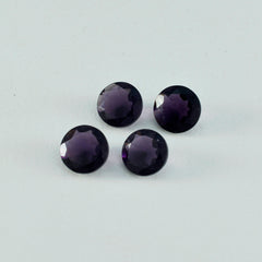 riyogems 1pc purple amethyst cz faceted 14x14 mm round shape handsome quality loose gem