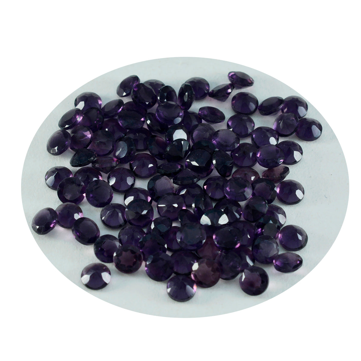 Riyogems 1PC Purple Amethyst CZ Faceted 2x2 mm Round Shape Good Quality Gem