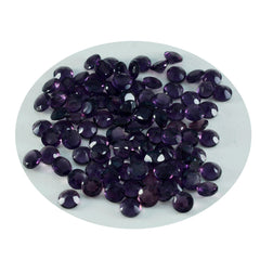 Riyogems 1pc améthyste violette cz facettes 2x2mm forme ronde bonne qualité gemme