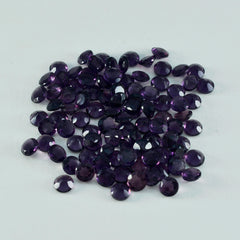 Riyogems 1PC Purple Amethyst CZ Faceted 2x2 mm Round Shape Good Quality Gem