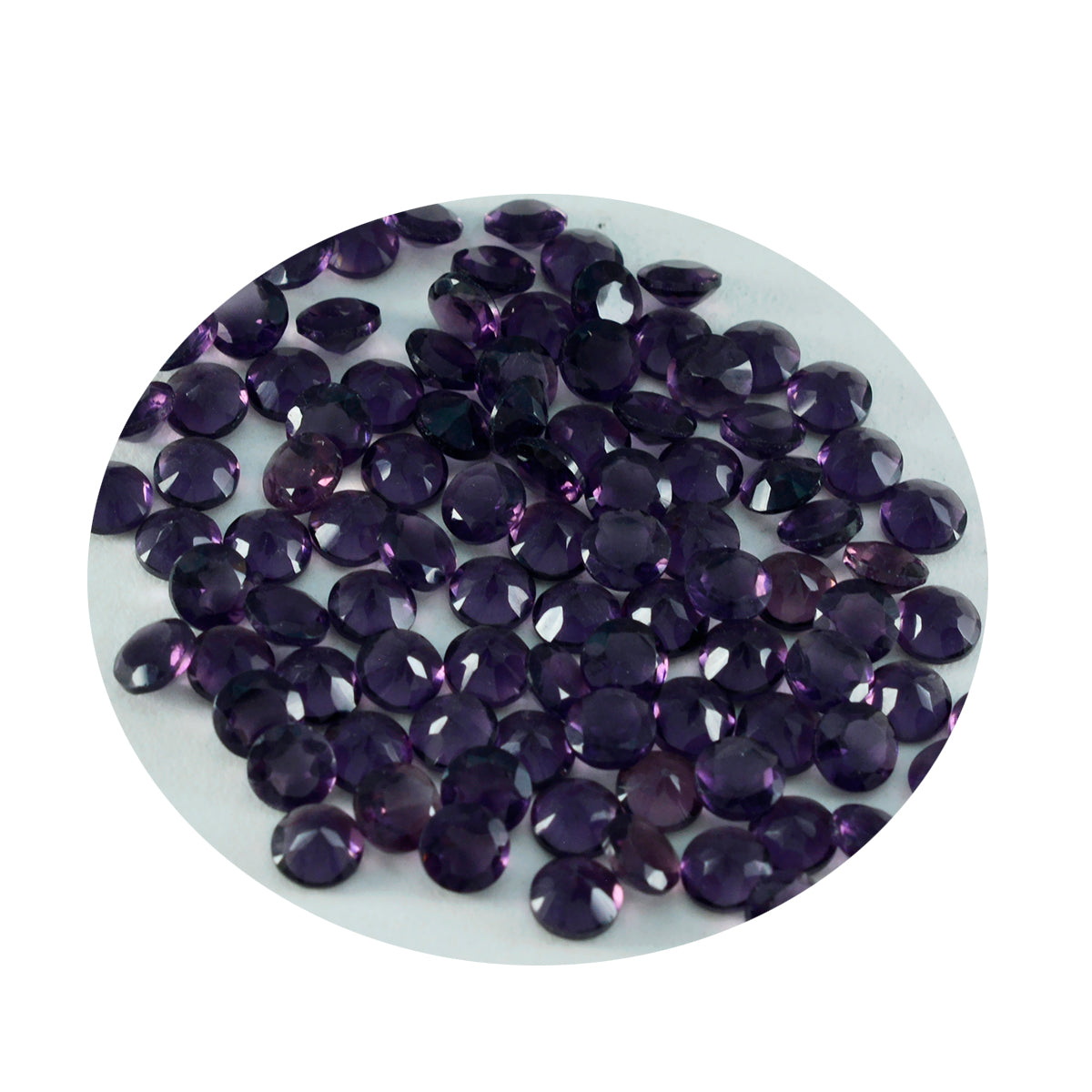 riyogems 1 pezzo di ametista viola cz sfaccettato 3x3 mm di forma rotonda, gemme di buona qualità