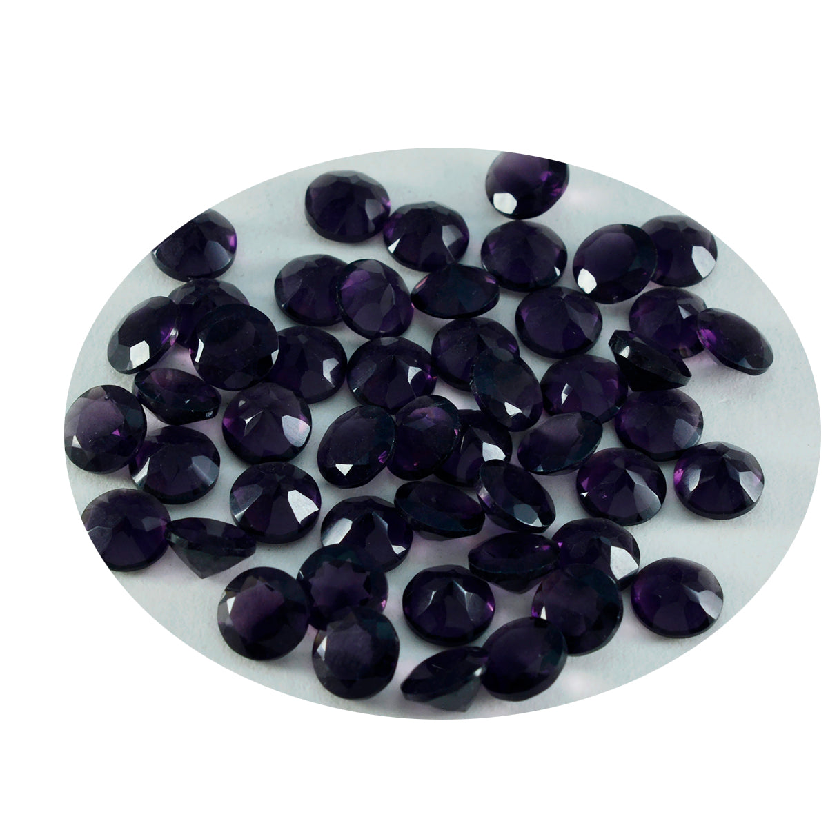 riyogems 1pc améthyste violette cz facettes 4x4 mm forme ronde pierre de belle qualité