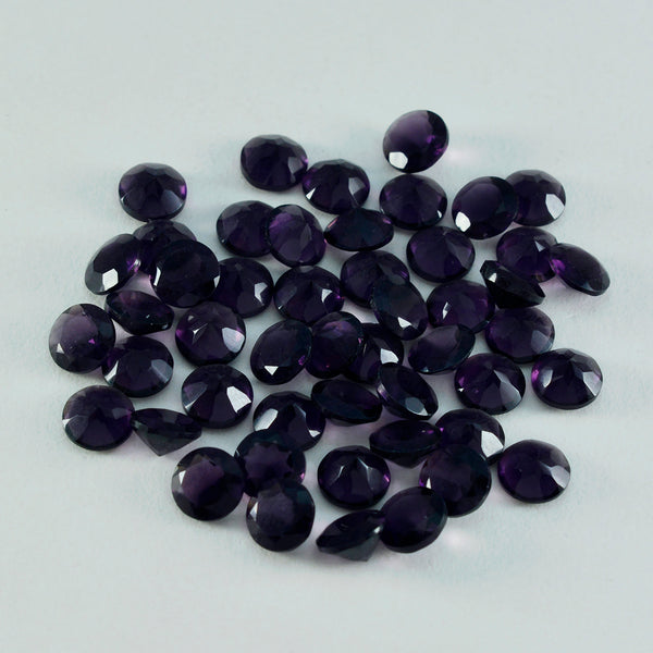 Riyogems 1PC Purple Amethyst CZ Faceted 4x4 mm Round Shape beautiful Quality Stone
