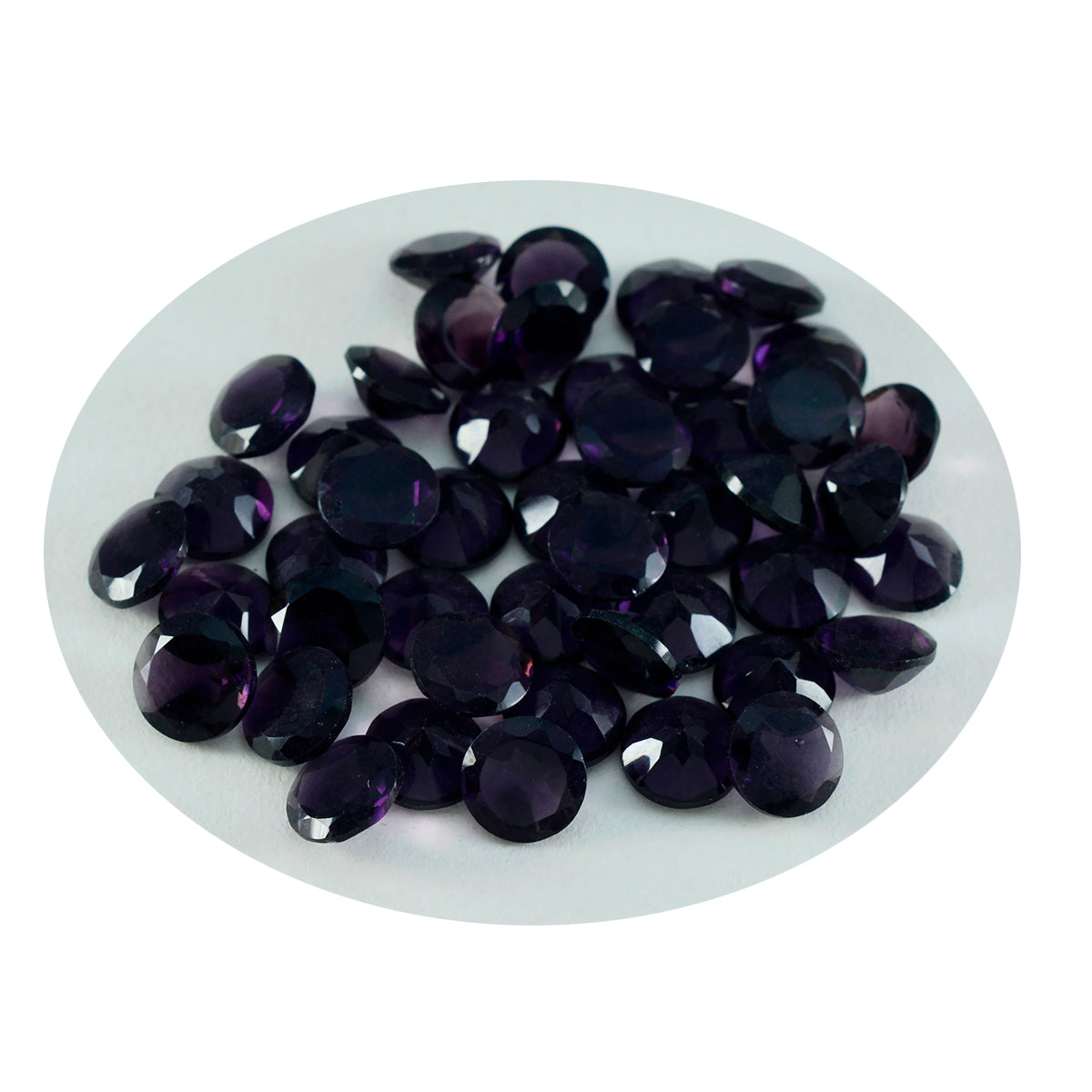 Riyogems 1 pièce améthyste violette cz à facettes 6x6mm forme ronde jolie pierre précieuse en vrac de qualité