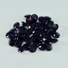 Riyogems 1 Stück violetter Amethyst mit CZ, facettiert, 6 x 6 mm, runde Form, hübscher, hochwertiger, loser Edelstein