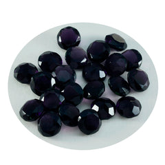 riyogems 1pc améthyste violette cz facettes 9x9 mm forme ronde belle qualité pierre précieuse en vrac
