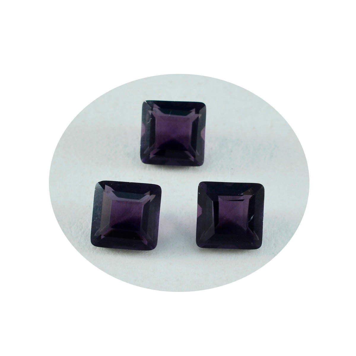 Riyogems 1 Stück violetter Amethyst mit CZ, facettiert, 10 x 10 mm, quadratische Form, erstaunliche Qualität, lose Edelsteine