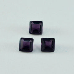 riyogems 1pc パープル アメジスト CZ ファセット 10x10 mm 正方形の形状、素晴らしい品質のルース宝石