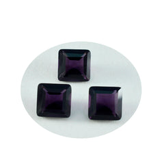 riyogems 1pc améthyste violette cz facettes 12x12 mm forme carrée une pierre précieuse en vrac de qualité