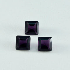riyogems 1pc パープル アメジスト CZ ファセット 12x12 mm 正方形の高品質のルース宝石