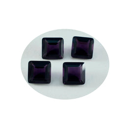 Riyogems 1 Stück violetter Amethyst mit CZ, facettiert, 13 x 13 mm, quadratische Form, Edelstein in AA-Qualität