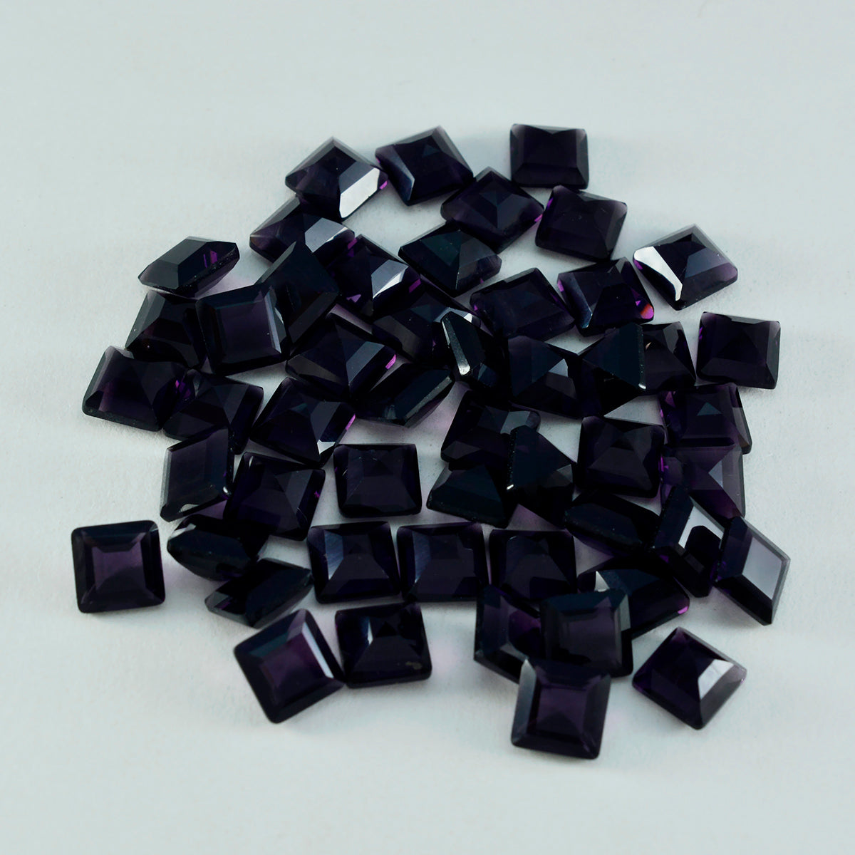 riyogems 1 pezzo di ametista viola cz sfaccettata 7x7 mm di forma quadrata, pietra di ottima qualità