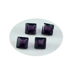 Riyogems 1 pièce améthyste violette cz à facettes 9x9mm forme carrée beauté qualité gemme en vrac