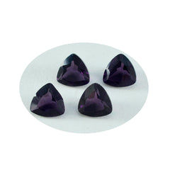 Riyogems 1 Stück violetter Amethyst mit CZ, facettiert, 11 x 11 mm, Billionenform, hübscher Qualitätsstein