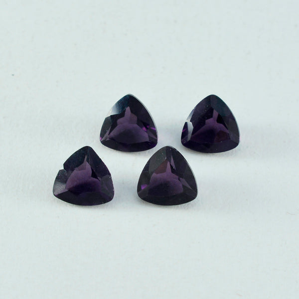 riyogems 1 шт. фиолетовый аметист cz граненый 11x11 мм форма триллиона красивый качественный камень