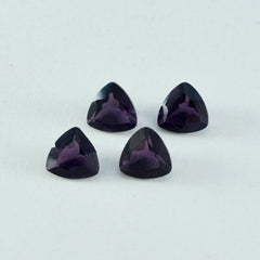 Riyogems 1 pièce d'améthyste violette cz à facettes 11x11mm en forme de trillion, pierre de belle qualité