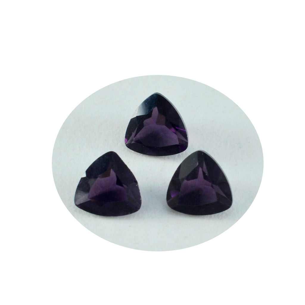 Riyogems 1PC Purple Amethyst CZ Faceted 12x12 mm Trillion Shape good-looking Quality Gemstone