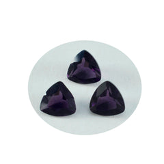 Riyogems 1 pièce d'améthyste violette cz à facettes 12x12mm en forme de trillion, pierre précieuse de belle qualité