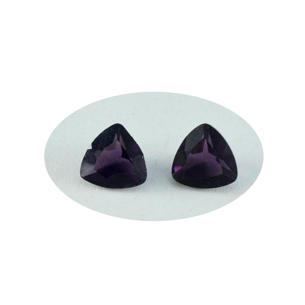 Riyogems 1PC Purple Amethyst CZ Faceted 13x13 mm Trillion Shape nice-looking Quality Loose Gem