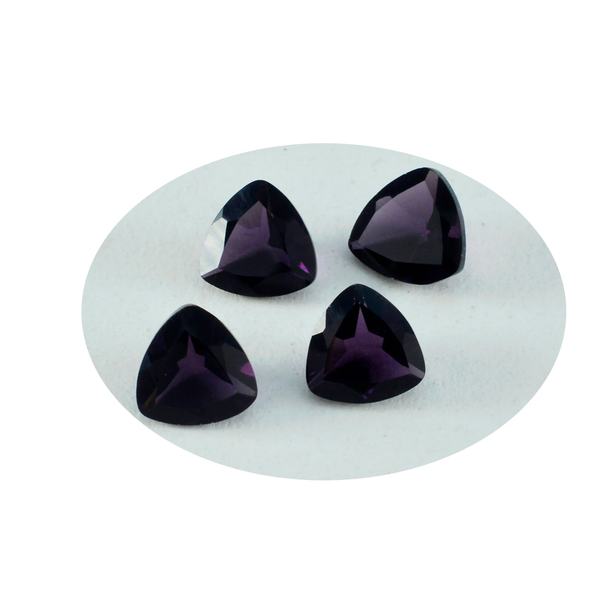 Riyogems 1PC Purple Amethyst CZ Faceted 14x14 mm Trillion Shape excellent Quality Loose Gems