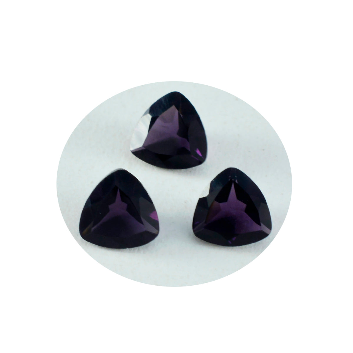 Riyogems 1PC Purple Amethyst CZ Faceted 15x15 mm Trillion Shape pretty Quality Loose Stone
