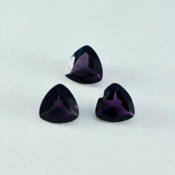 riyogems 1 шт. фиолетовый аметист cz граненый 15x15 мм форма триллиона довольно качественный свободный камень