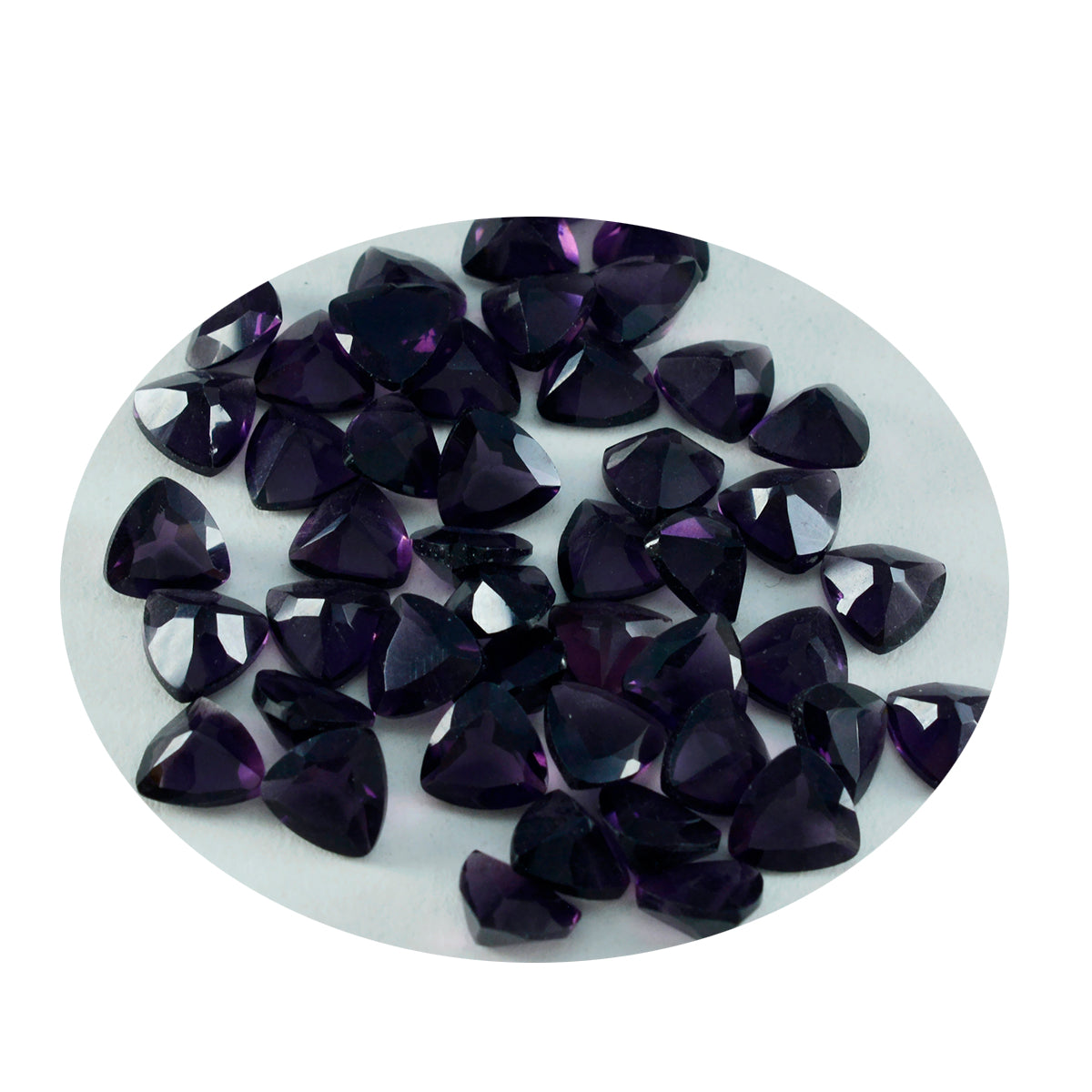 Riyogems 1PC Purple Amethyst CZ Faceted 6x6 mm Trillion Shape Good Quality Loose Gems
