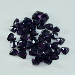 Riyogems 1 pièce améthyste violette cz à facettes 6x6mm forme trillion bonne qualité pierres précieuses en vrac