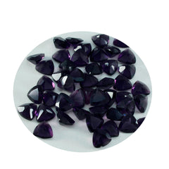 Riyogems 1PC Purple Amethyst CZ Faceted 7x7 mm Trillion Shape Nice Quality Loose Stone