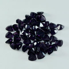 Riyogems 1 pièce d'améthyste violette cz à facettes 8x8mm en forme de trillion, pierre précieuse en vrac de belle qualité