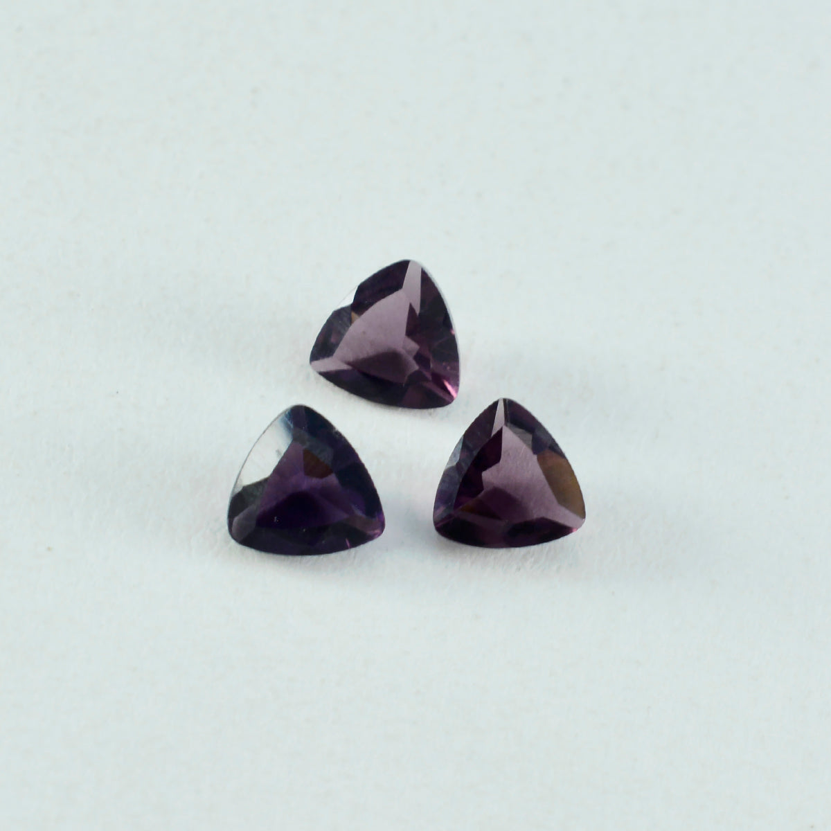 Riyogems 1PC Purple Amethyst CZ Faceted 9x9 mm Trillion Shape attractive Quality Gem
