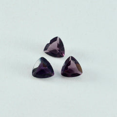 Riyogems 1 Stück violetter Amethyst mit CZ, facettiert, 9 x 9 mm, Billionenform, attraktiver Qualitätsedelstein