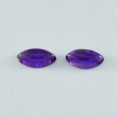 Riyogems 1 Stück violetter Amethyst-Cabochon, 4 x 8 mm, Marquise-Form, Edelsteine von Schönheitsqualität