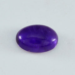 Riyogems 1 Stück violetter Amethyst-Cabochon, 10 x 14 mm, ovale Form, Stein von ausgezeichneter Qualität