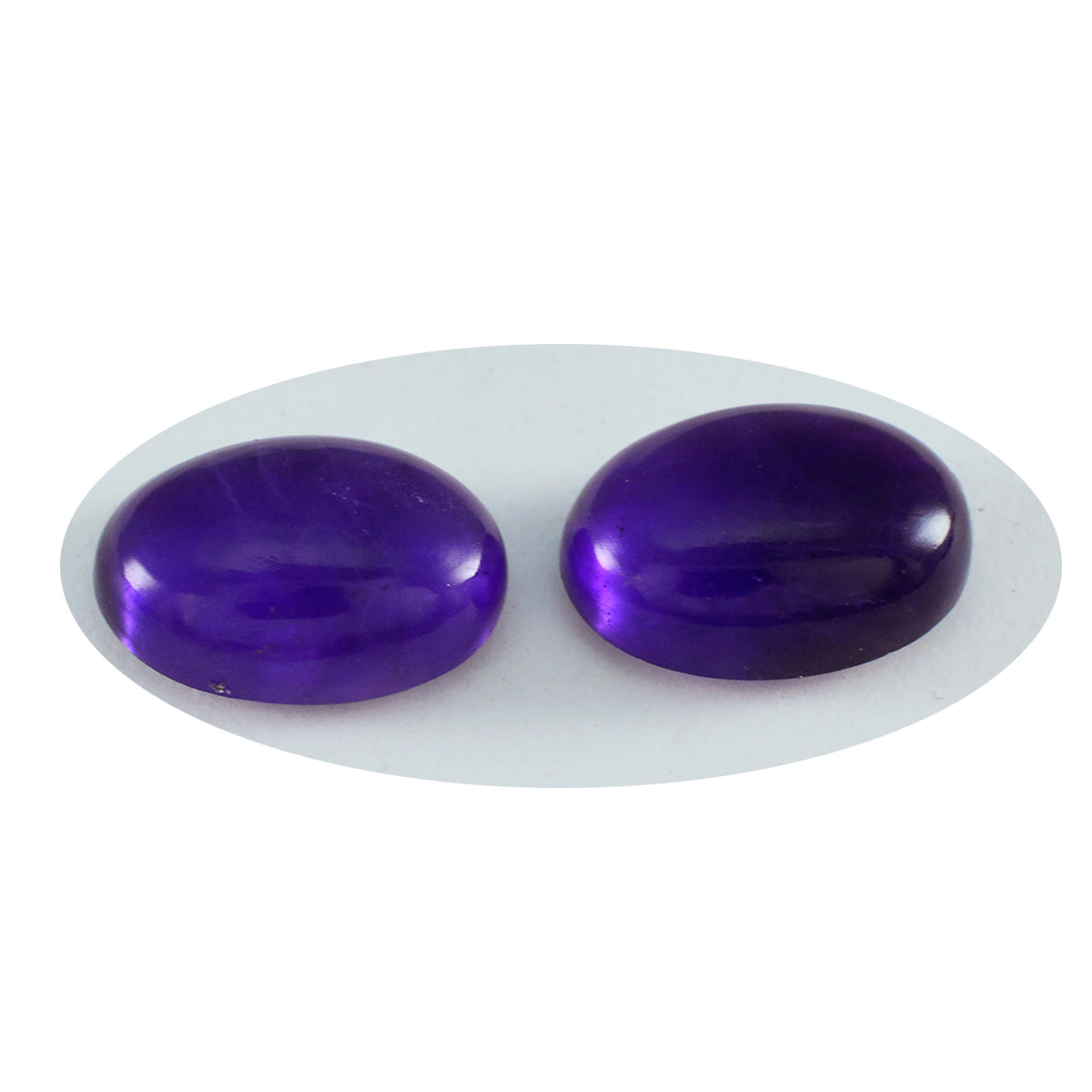 Riyogems 1 Stück lila Amethyst-Cabochon, 12 x 16 mm, ovale Form, hübscher Qualitäts-Edelstein