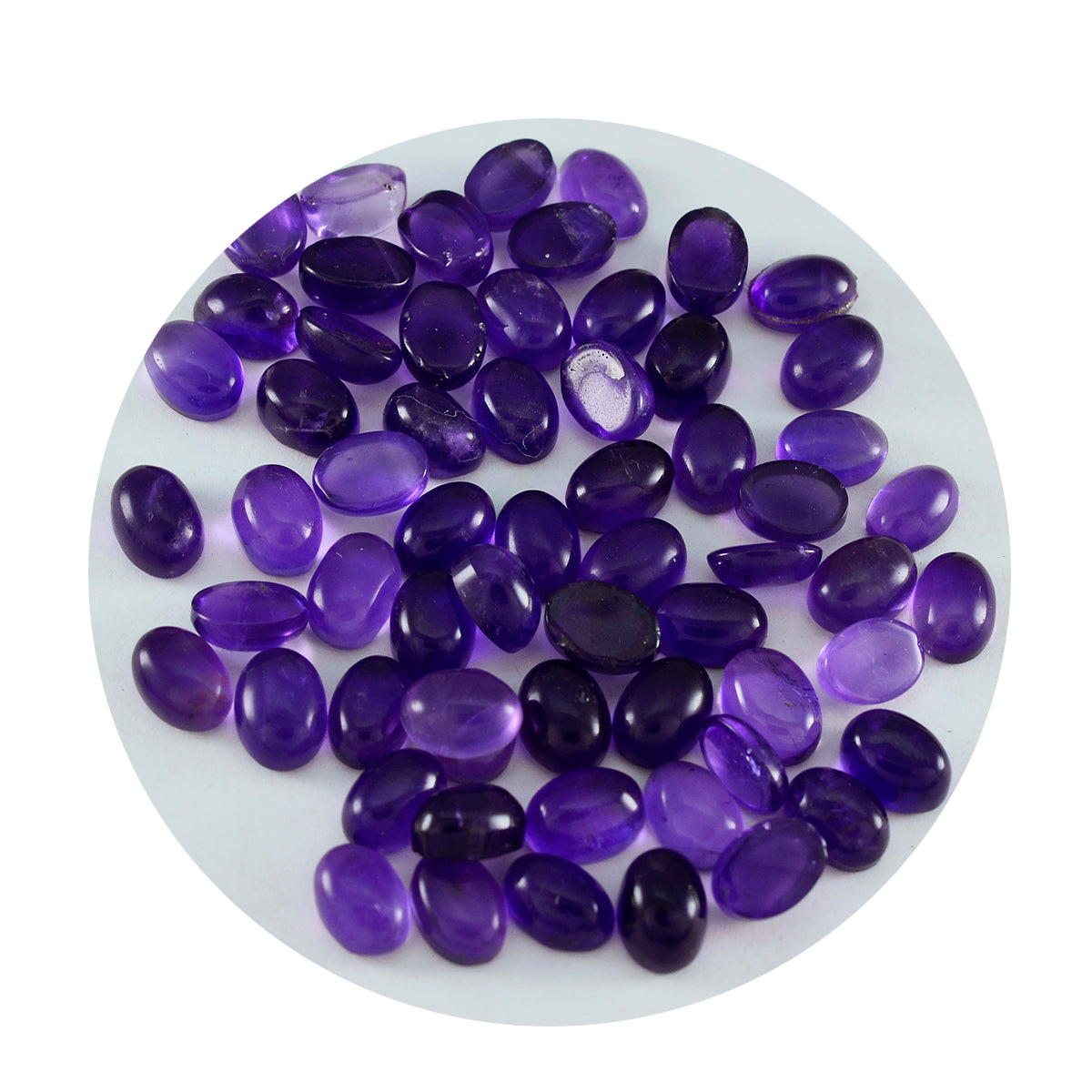 Riyogems 1 Stück lila Amethyst-Cabochon, 3 x 5 mm, ovale Form, A1-Qualitätsedelsteine