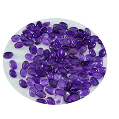 Riyogems 1 pc cabochon améthyste violet 4x6 mm forme ovale pierre de bonne qualité