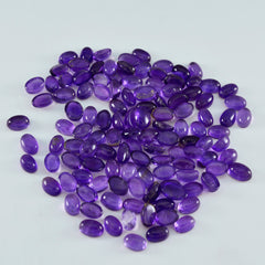 Riyogems 1PC Purple Amethyst Cabochon 4X6 mm Oval Shape Good Quality Stone