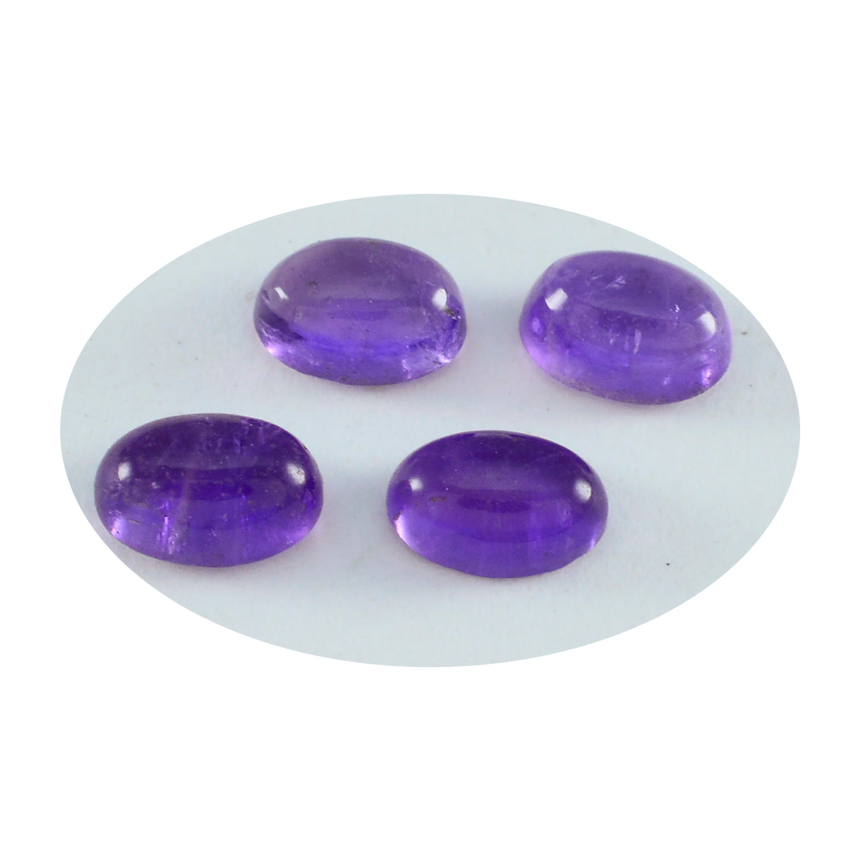 Riyogems 1 Stück lila Amethyst-Cabochon, 5 x 7 mm, ovale Form, schöner Qualitäts-Edelstein