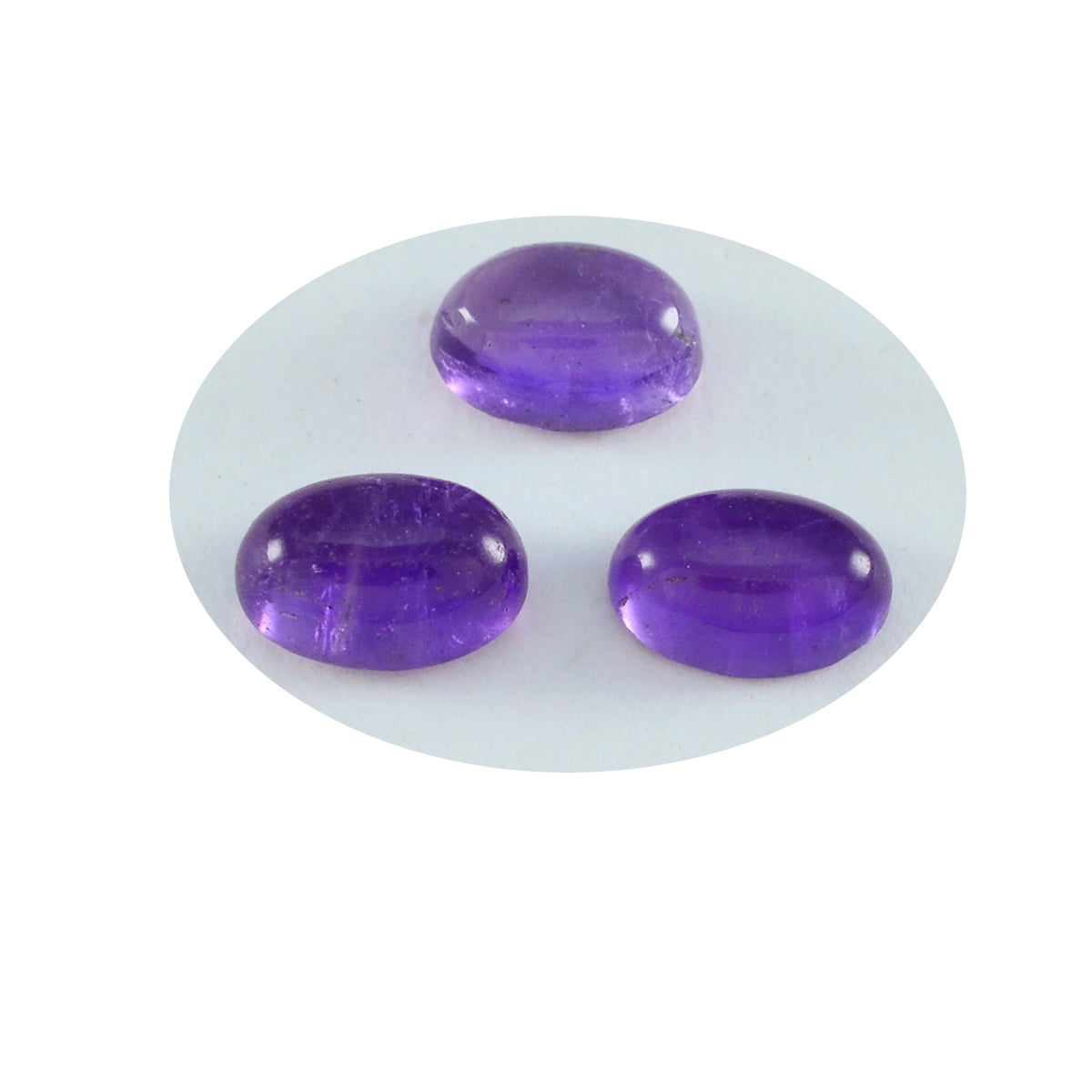 Riyogems 1 Stück lila Amethyst-Cabochon, 6 x 8 mm, ovale Form, wunderschöner, hochwertiger, loser Edelstein