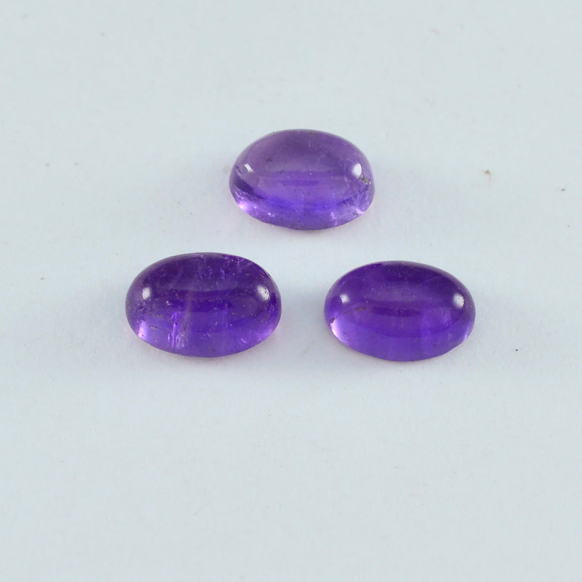 Riyogems 1 Stück lila Amethyst-Cabochon, 6 x 8 mm, ovale Form, wunderschöner, hochwertiger, loser Edelstein