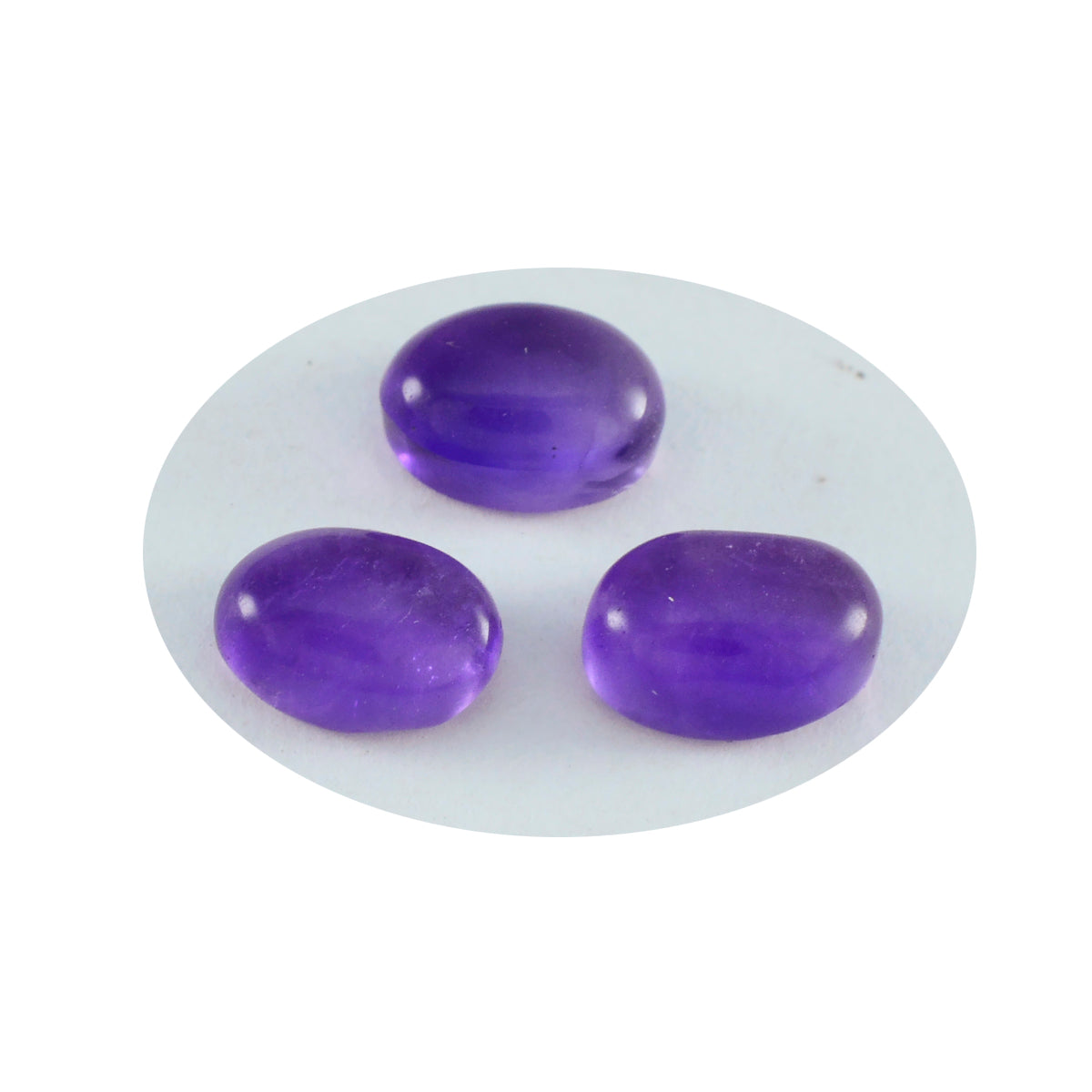 Riyogems 1 Stück lila Amethyst-Cabochon, 7 x 9 mm, ovale Form, attraktive, hochwertige lose Edelsteine