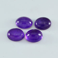 Riyogems 1pc cabochon d'améthyste violette 8x10mm forme ovale jolie pierre en vrac de qualité